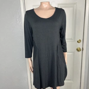 Cómoda Camisa Para Mujer EE. UU. Mediana EE. UU. Túnica Elástica Rayón Lagenlook Rayas J3-22 - Imagen 1 de 7