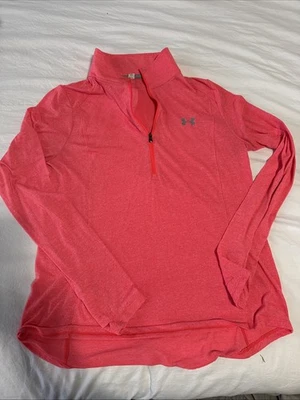 Under Armour Pullover Womens Large Red Heather Half Zip Long Sleeve Athletic - Image 1 of 4