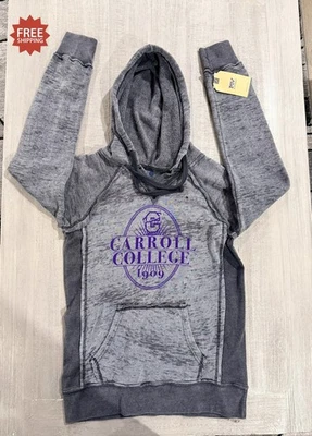 Moletom com capuz Carrol College -1909 cinza e roxo - Tamanho feminino M / Médio - por MV Sport - Imagem 1 de 4