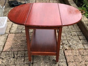 Vintage Trolley Drop Leaf Table Solid Wood. C. 50/60’s - Picture 1 of 10