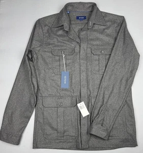 Eton Jacket Mens Large Wool Blend Shacket Overshirt Four Pocket Workwear New - Picture 1 of 11