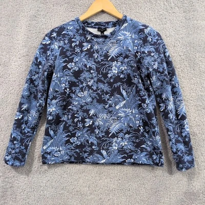Talbots Women's Crewneck Sweatshirt SP Fall Toile Blue Floral Pullover Casual - Image 1 of 4