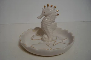 Blue Sky Heather Goldminc 2017 Keramik Seepferdchen Ring Halter Schale Schmuck Tablett - Bild 1 von 21