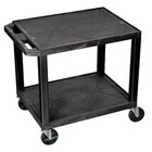 Utility Cart With Lipped Plastic Shelves, Thermoplastic Resin, 200 Lb Load