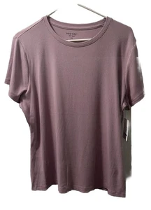 Nine West Top Damen XL rosa rosa weich gesponnen Rippstrick Stretch Freizeit T-Shirt neu mit Etikett - Bild 1 von 7