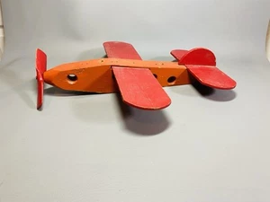 Unique Handmade Wooden Toy Propeller Airplane 19X16" Bold Colors *Read Listing - Picture 1 of 7