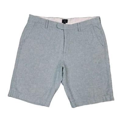 J. Crew Linen Blend Shorts Men's 36W Seersucker Blue Casual Resort Flat Front - Image 1 of 4