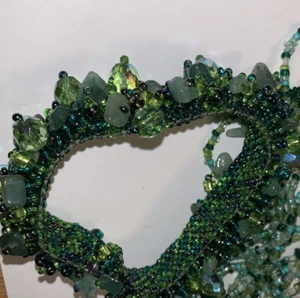 "Pulsera ""Sirena"" vintage verde mar cierre magnético 6-1/2" - Imagen 1 de 5