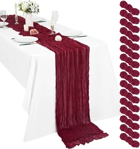 16 Pack Cheesecloth Table Runner, 10Ft Boho Gauze Table Runner 35×120 Inch Rusti - Picture 1 of 7