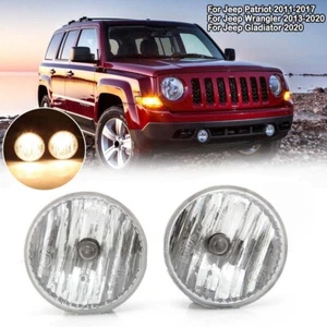 Pair Fog Light Lamp For Jeep Gladiator 2020 Patriot 2011-2017 Wrangler 2013-2020 - Picture 1 of 9