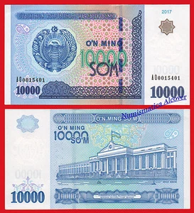 UZBEKISTAN 10000 Som sum 2017 Pick 84 SC / UNC - Imagen 1 de 1