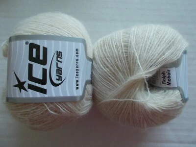 Hilos de hielo Ralph Mohair mezcla de lana hilo de encaje, crema, lote de 2 (380 yardas ea) Foto 1 de 2