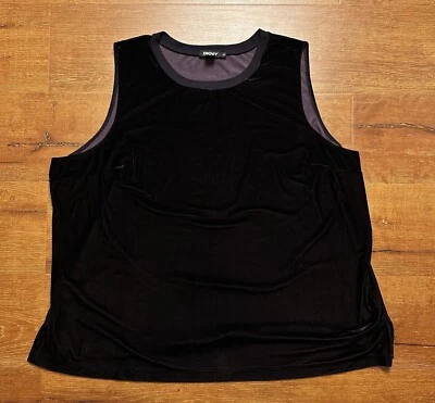Camiseta sin mangas DKNY de terciopelo para mujer 2X púrpura sin mangas caprichosa bruja gótica antigua Foto 1 de 4