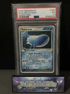 Pokemon Card Wailord ex 100/100 Holo Rare EX Sandstorm PSA 5 EX - Picture 1 of 2