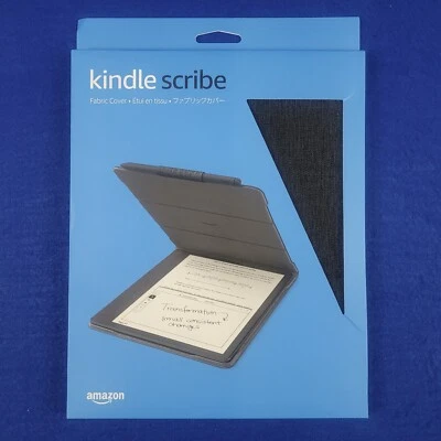 AMAZON KINDLE SCRIBE FABRIC FOLIO MAGNETIC COVER CASE Black (1st Gen 2022) *NEW* - image 1 of 4