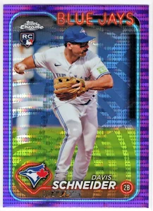 2024 Topps Chrome Purple Sonar Refractor RC Davis Schneider Blue Jays 002/275 - Picture 1 of 1