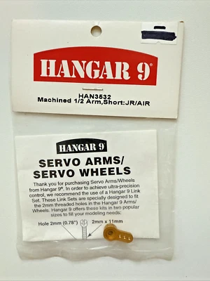HANGAR 9 HAN3532 MACHINED ALUMINUM SERVO 1/2 ARM JR/AIR NEW OLD INVESTORY - Image 1 of 2