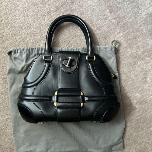 Borsa a mano Alexander McQueen in pelle nera da donna autentica con dust bag