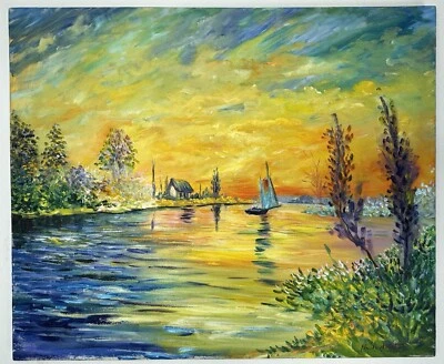 Claude Monet (Handarbeit) Öl auf Leinwand signiert & gestempelt Gemälde - Bild 1 von 4