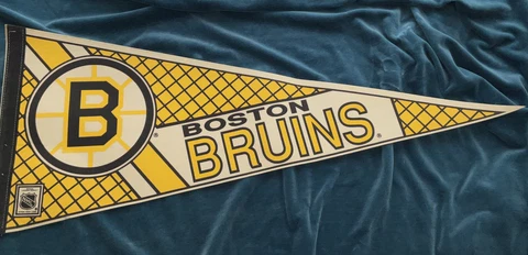 NHL Boston Bruins Vintage 1980's Team Logo NHL Hockey Pennant Full Size Original Cover