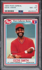 1990 Post Cereal Baseball #6 - Ozzie Smith - St. Louis Cardinals - PSA 8