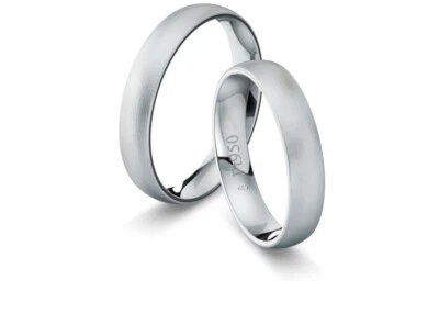 2x950 Platin Eheringe Paarringe Trauringe Platin +Gravur.Platinringe matt.4mm - Bild 1 von 4