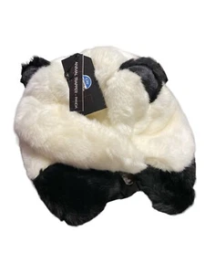 Panda Fur Hat City Hunter Faux Fur Neck Strap Ear Flaps Unisex Black/white - Picture 1 of 12