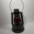 Vintage 1903 Paulls Large No. 2 Kerosene Lantern Green w/Red Globe Kerosene Lamp