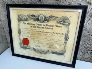 The Military Order of Foreign Wars certificate 1919 - Picture 1 of 5
