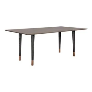 Armen Living Dining Tables Rustic Oak Wood Rectangle w/ Copper Tip Legs Black - Picture 1 of 7
