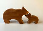 Mini MOTHER BEAR AND CUB-Waldorf wooden TOY figures by Scherbak, Ostheimer type