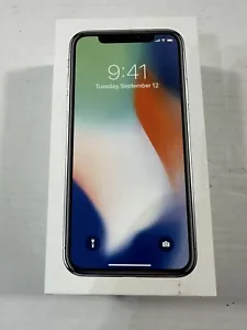 Apple iPhone X - 256GB - silber - NUR BOX - mit Booklet und Aufklebern - Bild 1 von 5
