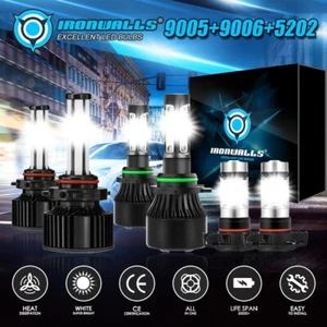 4 & 6SIDES LED Headlight Hi/Lo+Fog Light Bulbs White For Dodge Journey 2010-2023 - Foto 1 di 12