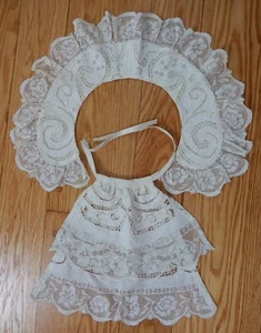 COLLARE PIZZO FILETTO TAGLIO VINTAGE DA LAVORO E JABOT abbinato - Foto 1 di 6