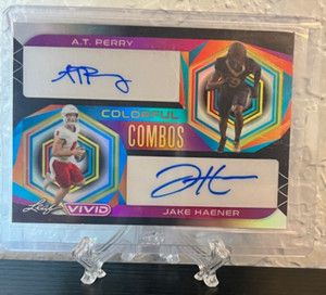2023 Leaf Vivid Colorful Combos Auto Black #3/5 AT Perry & Jake Haener