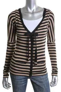 Hermoso Suéter Cárdigan a Rayas Diseñador SONIA RYKIEL Damas S Usado Estado - Imagen 1 de 1