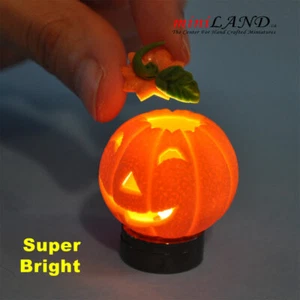 Halloween Calabaza Brillante Batería LED LÁMPARA Casa de Muñecas Miniatura 1:12 Encendido/Apagado HOP01 - Imagen 1 de 8