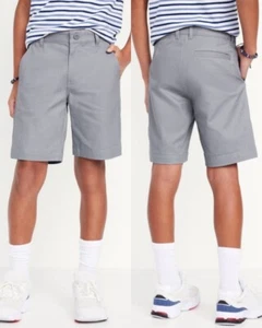 Old Navy Kid Youth Boys Knee Length Twill Shorts Cinder Smoke Gray Size 12 or 14 - Picture 1 of 5