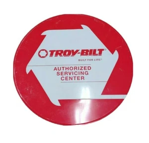 3 Zoll Troy Bilt Händlerschild rot & weiß Nr. 773-05194 Vintage zerkratzt gebraucht - Bild 1 von 12