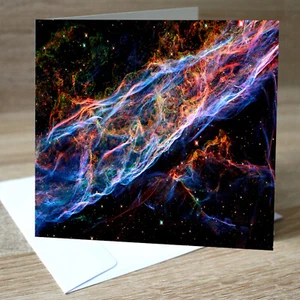Space Card- Veil Nebula - Birthday, Xmas, Fathers Day, Greeting, Thank You Card - Picture 1 of 4