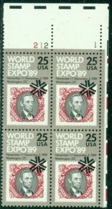 SCOTT # 2410 PLATE BLOCK, WORLD STAMP EXPO '89, MINT, OG, NH, GREAT PRICE! - Picture 1 of 1