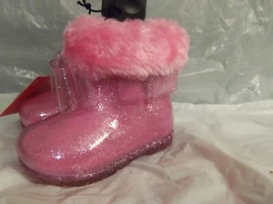NWT - Garanimals Infant Girl's Pink Boots With Removable Liner Size 2 - Picture 1 of 7