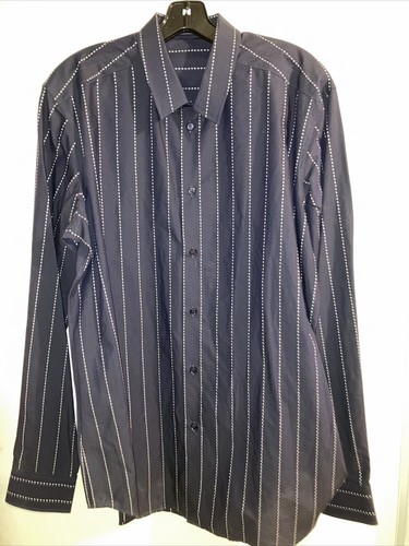 Autentico abito Versace blu nuovo con etichette manica lunga taglia 42 cotone $775