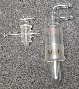 KONTES Glas Vakuum Kaltfinger Sublimationsadapter 34/28 außen 4 mm Absperrhahn - Bild 1 von 3