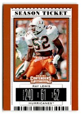 2019 Panini Contenders Draft Picks Collegiate Bowl Ticket#84 Ray Lewis