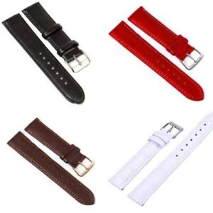 Fashion 8 Sizes Width PU Leather Watch Band Solid Strap Men Women Watchband