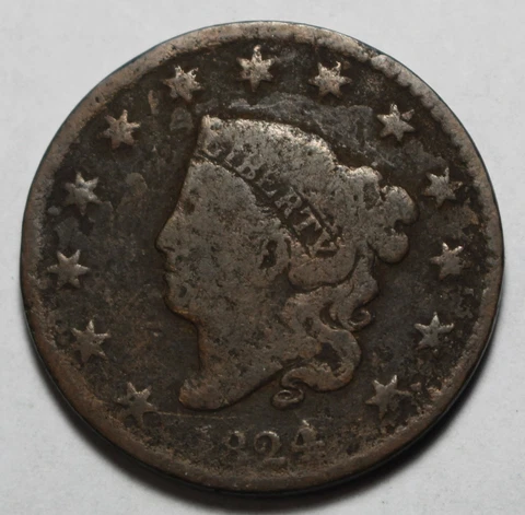 1824 Large Cent ZB39 Cover