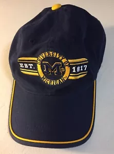 Mütze Kappe University of Michigan bestickt Baumwolle marineblau gelb verstellbar. Schnalle C14 - Bild 1 von 3