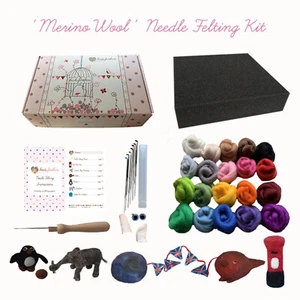 Heidifeathers® verpackt Nadelfilz Starter Kit - Merinowolle, Nadeln, Matte... - Bild 1 von 13