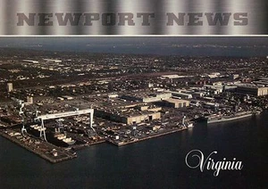 Luftaufnahme von Newport News, Virginia, Schiffbau, Schiffe usw., VA --- Postkarte - Bild 1 von 2
